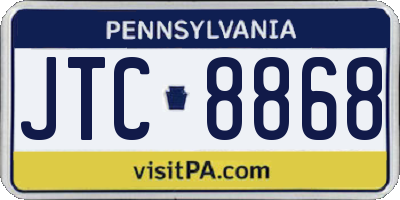 PA license plate JTC8868