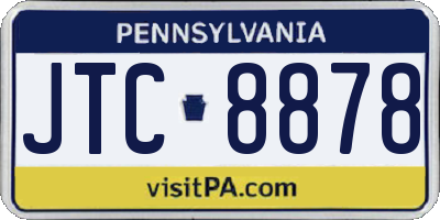 PA license plate JTC8878
