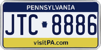 PA license plate JTC8886