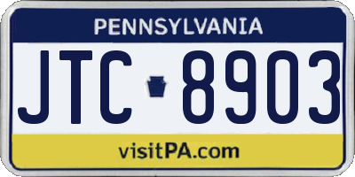 PA license plate JTC8903