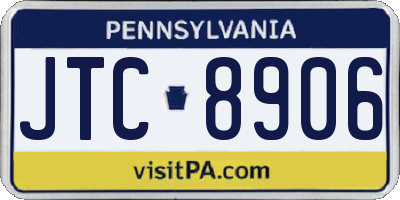 PA license plate JTC8906