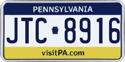 PA license plate JTC8916