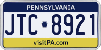PA license plate JTC8921