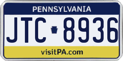 PA license plate JTC8936