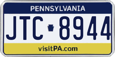 PA license plate JTC8944