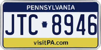 PA license plate JTC8946
