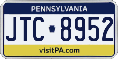 PA license plate JTC8952