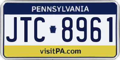 PA license plate JTC8961