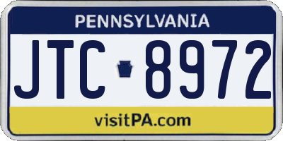 PA license plate JTC8972