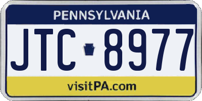 PA license plate JTC8977
