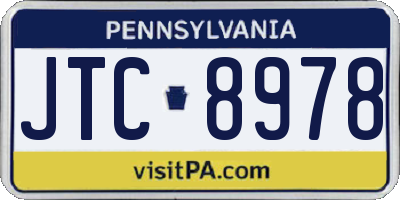 PA license plate JTC8978