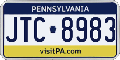 PA license plate JTC8983