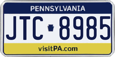 PA license plate JTC8985