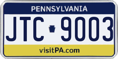PA license plate JTC9003