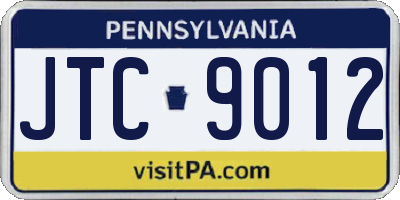 PA license plate JTC9012