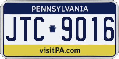 PA license plate JTC9016