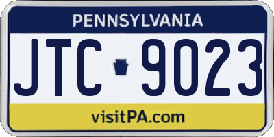 PA license plate JTC9023