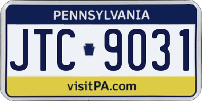 PA license plate JTC9031
