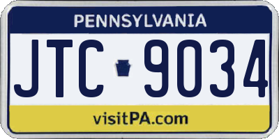 PA license plate JTC9034