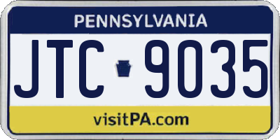 PA license plate JTC9035