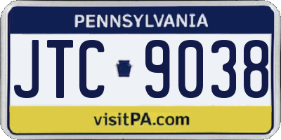 PA license plate JTC9038