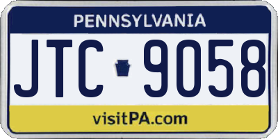 PA license plate JTC9058