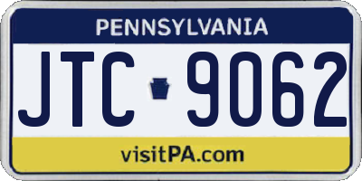 PA license plate JTC9062