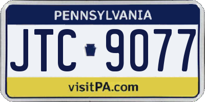PA license plate JTC9077