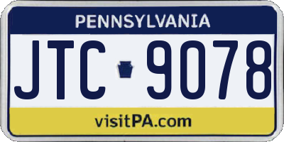 PA license plate JTC9078