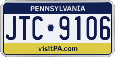 PA license plate JTC9106