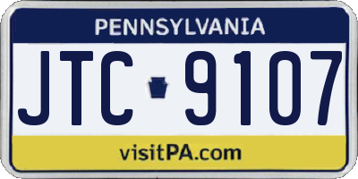 PA license plate JTC9107