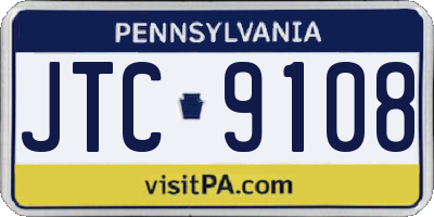 PA license plate JTC9108