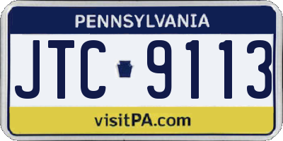 PA license plate JTC9113