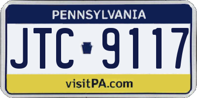 PA license plate JTC9117