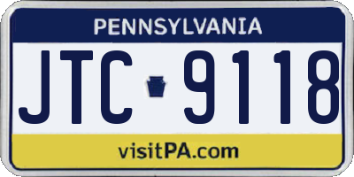 PA license plate JTC9118