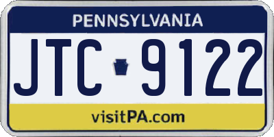 PA license plate JTC9122