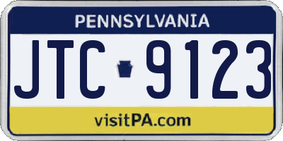PA license plate JTC9123