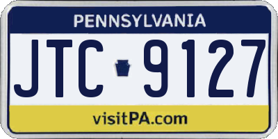 PA license plate JTC9127