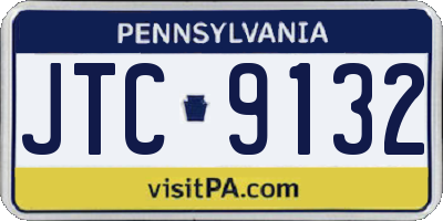 PA license plate JTC9132