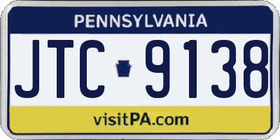PA license plate JTC9138