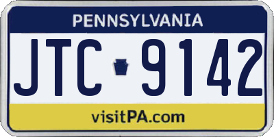 PA license plate JTC9142