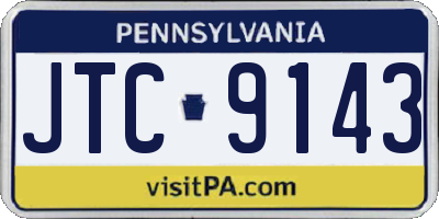 PA license plate JTC9143