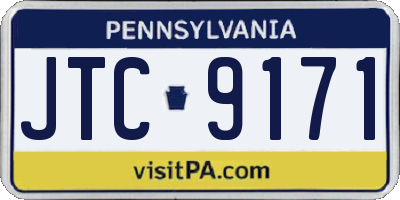 PA license plate JTC9171