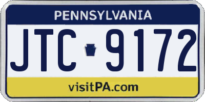 PA license plate JTC9172