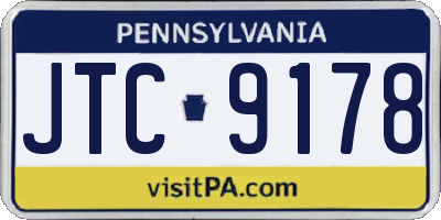 PA license plate JTC9178