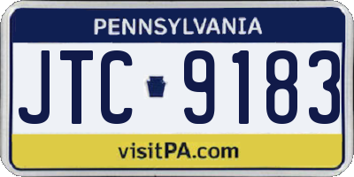 PA license plate JTC9183