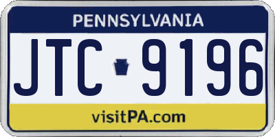 PA license plate JTC9196