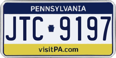 PA license plate JTC9197