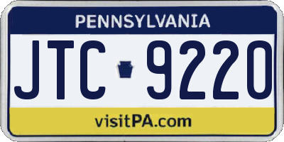PA license plate JTC9220