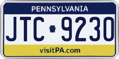 PA license plate JTC9230